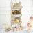 Wooden dessert display stand with multiple tiers for events and parties.