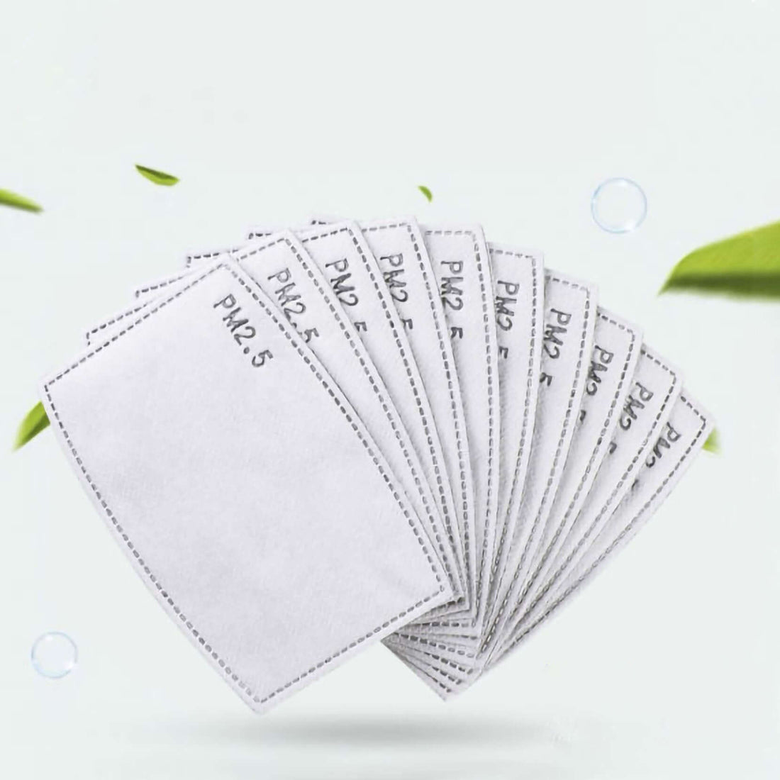 PM2.5 air filter sheets in a pack, designed for enhanced air quality protection.