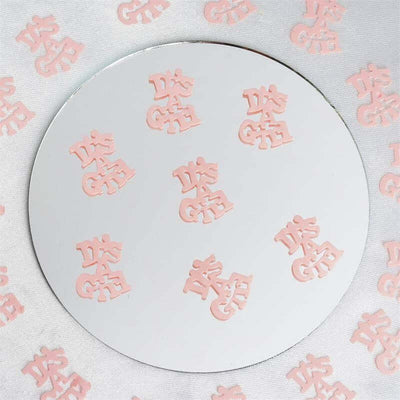 300 Pcs Pink Metallic Foil Baby Shower Table Confetti, Party Sprinkles - Cute and Festive Design