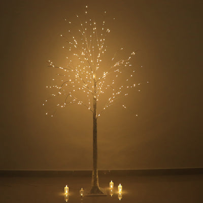 350 LED Lighted Birch Tree 6ft with Remote Timer White Warm White - Dimmable Plug-in Fairy Lights with Detachable Base