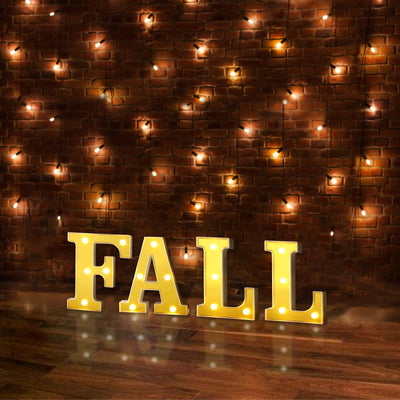 3D Marquee Letter "F" Gold with Warm White 5 LED Lights 6" - Light-Up Accent for Displays