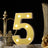 Illuminated number 5 decorative light with bulbs, ideal for events or celebrations.