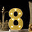 LED marquee number 8 light decoration on a dark background.
