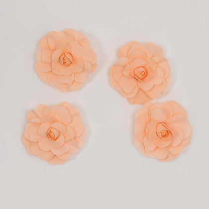 4 Pack Large Blush Real Touch Artificial Foam DIY Craft Roses 12"