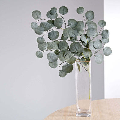 4 Pack Frosted Green Real Touch Artificial Silk Eucalyptus Stems 25"