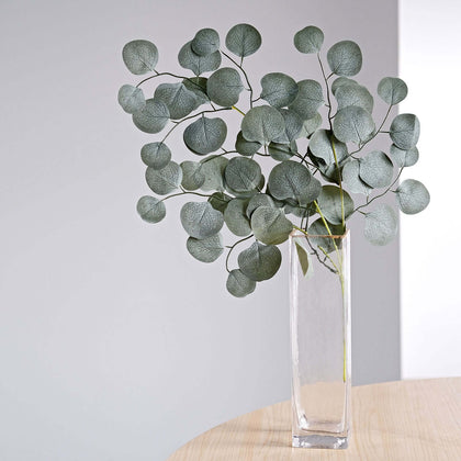4 Pack Frosted Green Real Touch Artificial Silk Eucalyptus Stems 25"