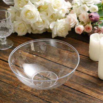 4-Pack Plastic Salad Bowls 32oz Clear - Medium Disposable Serving Dishes for Salads