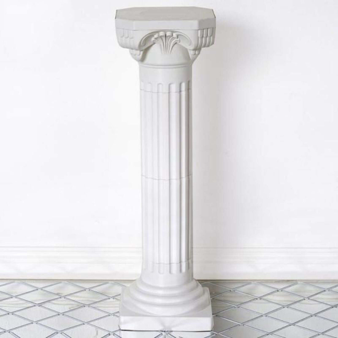 plastic plant columns 4 Pack White Height Adjustable Empirical Roman Inspired Pedestal Column Plant Stand