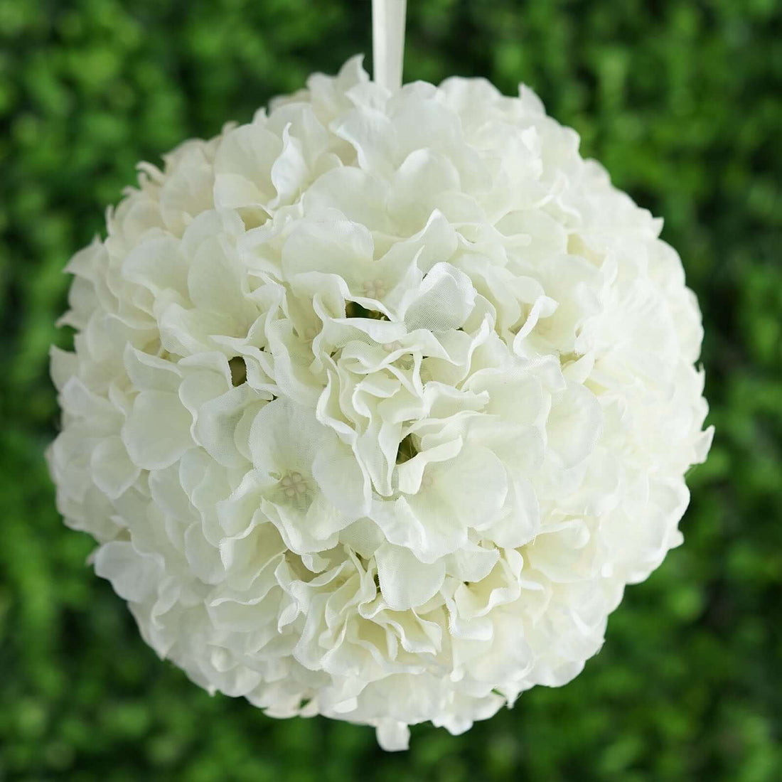 White floral pomander ball decoration