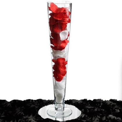 4-Pack Glass Trumpet Vases 28" Clear - Heavy Duty Design for Sophisticated Floral Centerpieces