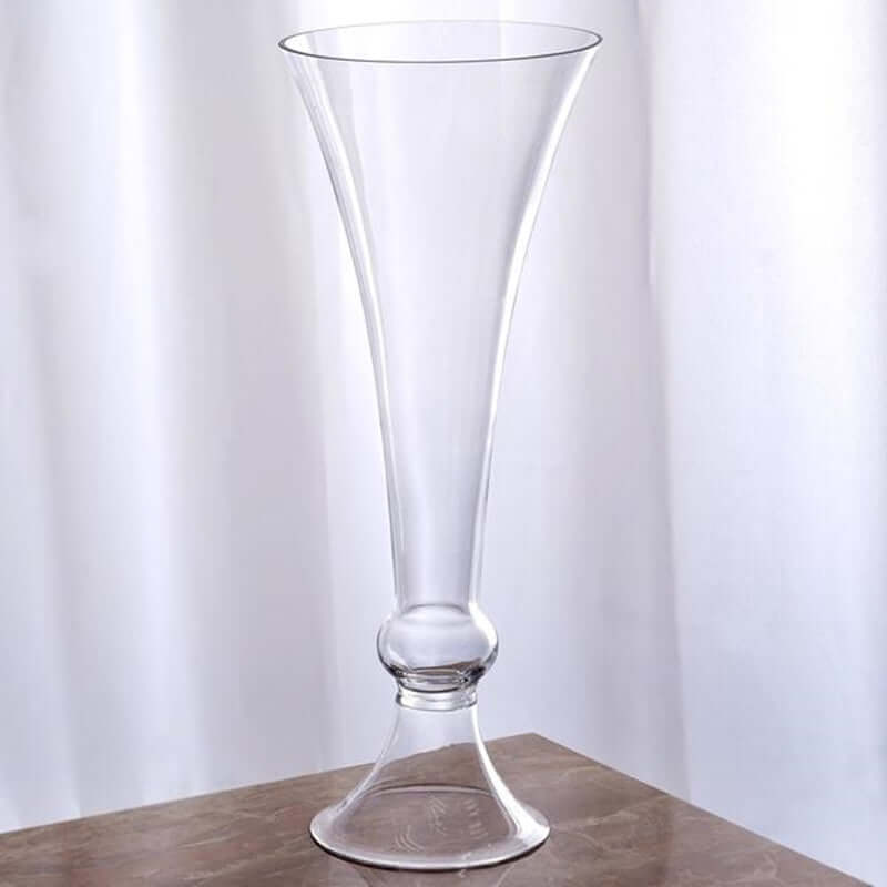 Clear glass vase with elegant tapered design