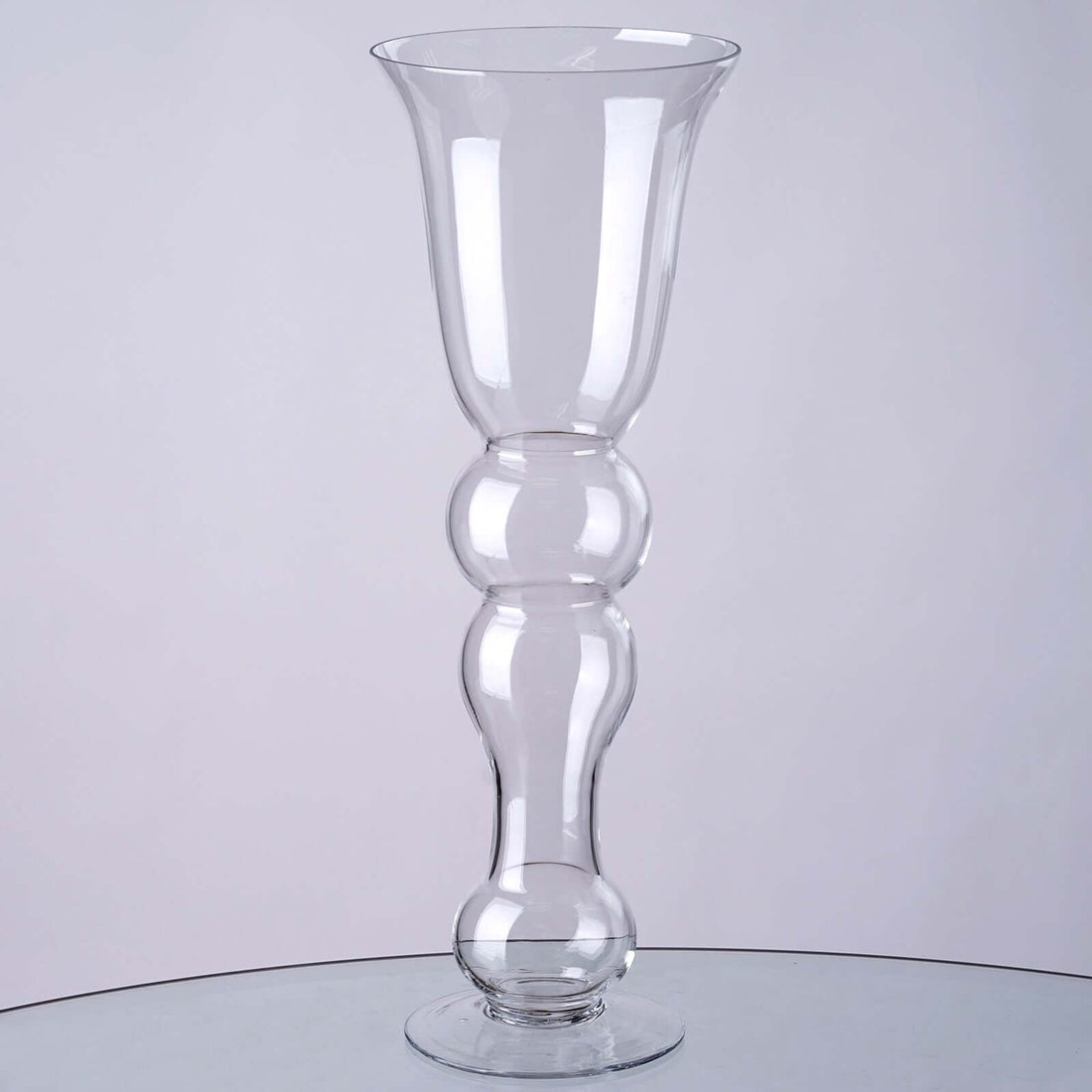 Clear glass vase with a unique bubble design
