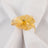 Gold floral napkin ring on a white napkin.