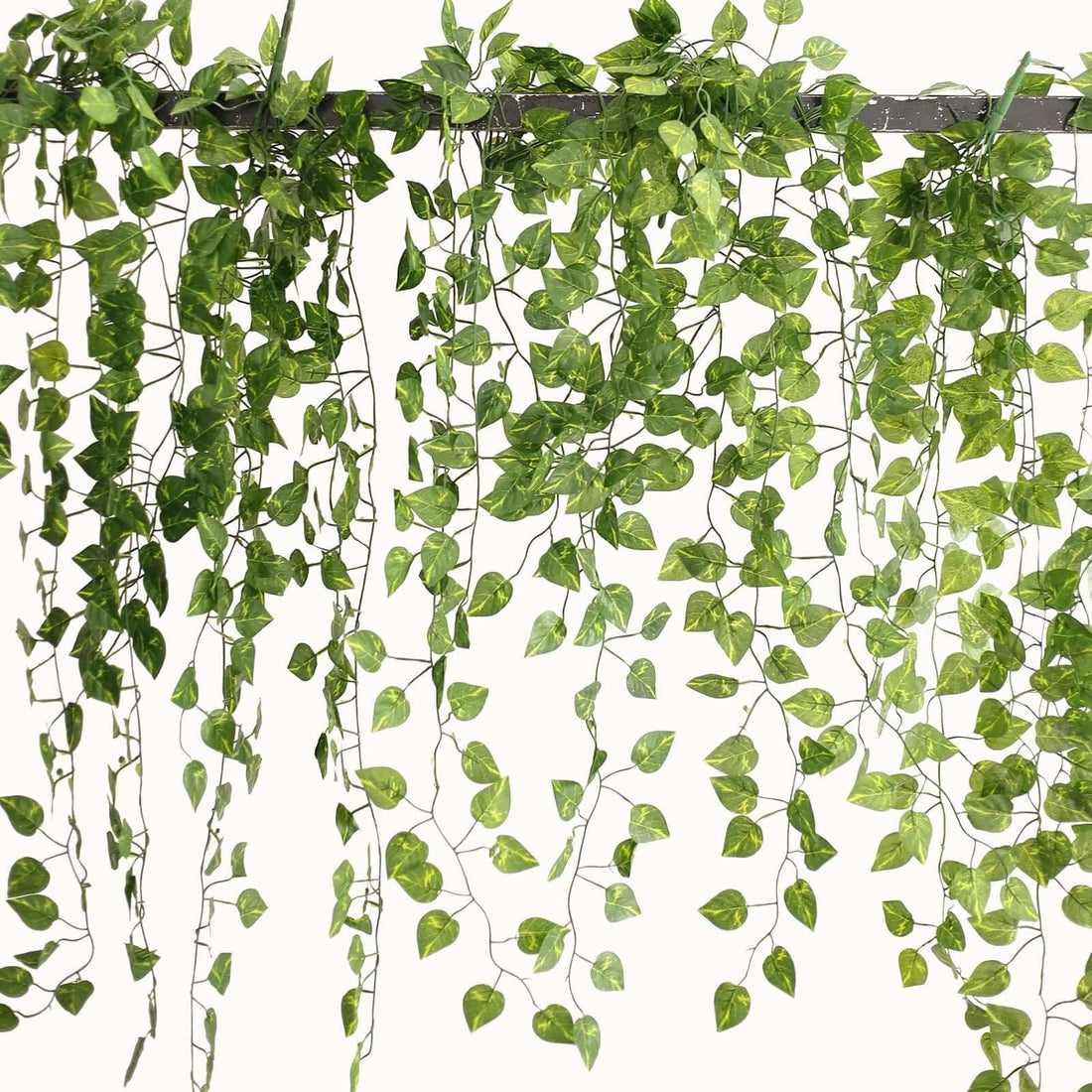 Artificial green vine garland with cascading leaves