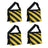 Set of four yellow and black striped tote bags