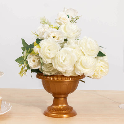 4-Pack Plastic Flower Pot Vases Roman Style Gold 6" - Classic Urn Planter