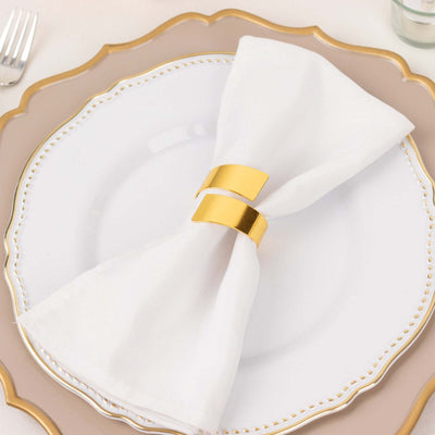 4 Pack Shiny Gold Metal Scroll Wrap Cuff Band Napkin Rings, Decorative Swirl Serviette Buckle Napkin Holders