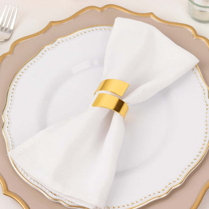 4 Pack Shiny Gold Metal Scroll Wrap Cuff Band Napkin Rings, Decorative Swirl Serviette Buckle Napkin Holders