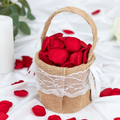 400-Pack Silk Rose Petals Confetti 2" Round Red Matte - Life-Like Flower Petals for Table Decor