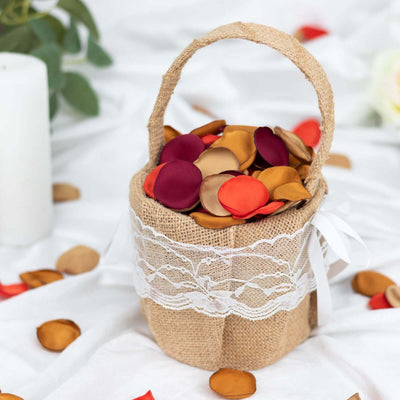 400-Pack Silk Rose Petals Confetti 2" Round Terracotta Mix Matte - Life-Like Flower Petals for Table Decor