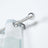 Silver curtain rod with a light fabric panel