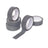 Gray adhesive tape rolls stacked on a white background.