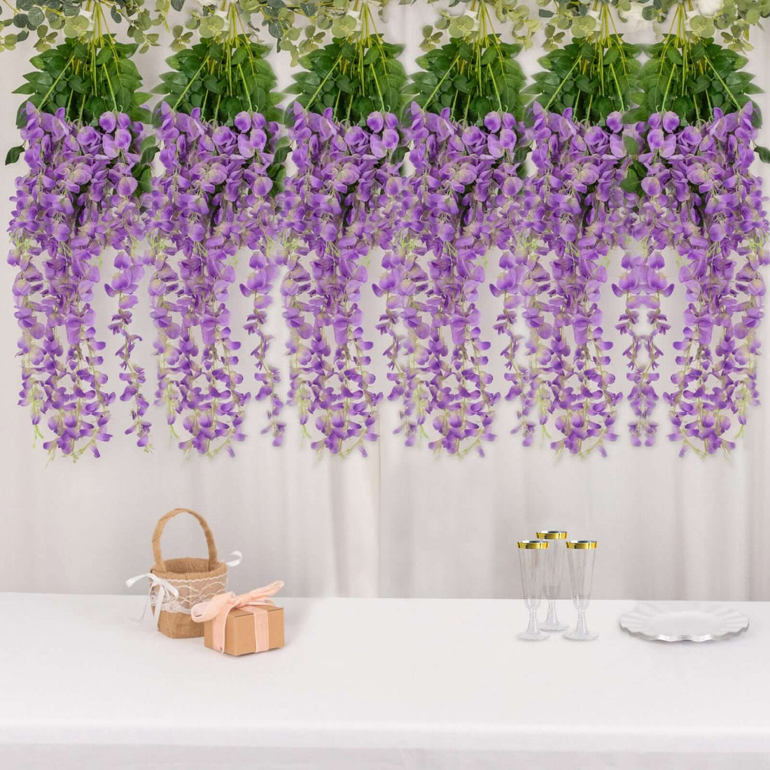 hanging wisteria plant 5-Pack 44" Purple Silk Wisteria Vines