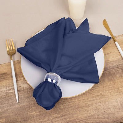 5 Pack Cotton Blend Napkins 20"x20" Navy Blue - Durable & Wrinkle Resistant Cloth Napkins