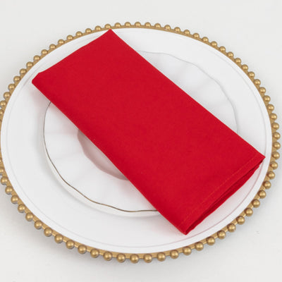 5 Pack Cotton Blend Napkins 20"x20" Red - Durable & Wrinkle Resistant Cloth Napkins