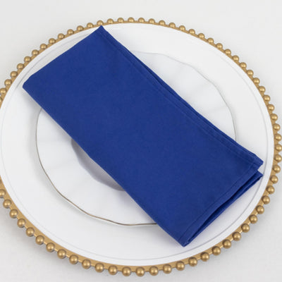 5 Pack Cotton Blend Napkins 20"x20" Royal Blue - Durable & Wrinkle Resistant Cloth Napkins