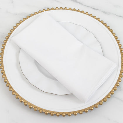 5 Pack Cotton Blend Napkins 20"x20" White - Durable & Wrinkle Resistant Cloth Napkins for Casual or Formal Events