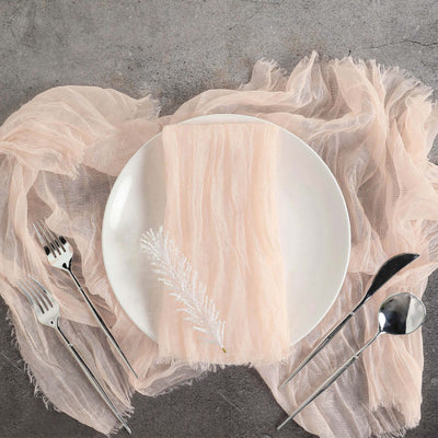 5 Pack Gauze Cheesecloth Napkins 24"x19" Blush - Reusable Boho Dinner Napkins
