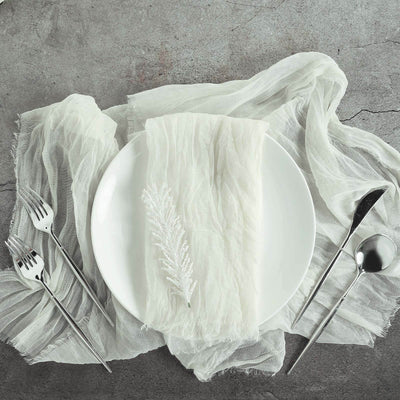 5 Pack Gauze Cheesecloth Napkins 24"x19" Ivory - Reusable Boho Dinner Napkins