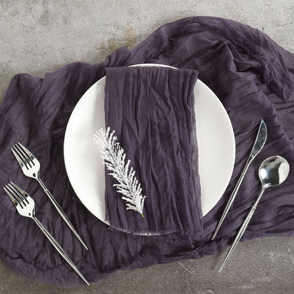 5 Pack Gauze Cheesecloth Napkins 24"x19" Purple - Reusable Boho Dinner Napkins