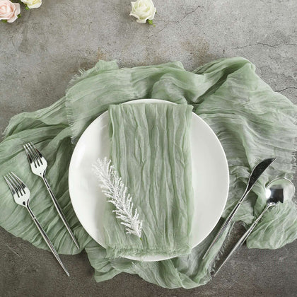 5 Pack Gauze Cheesecloth Napkins 24"x19" Sage Green - Reusable Boho Dinner Napkins
