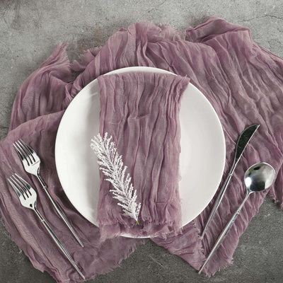 5 Pack Gauze Cheesecloth Napkins 24"x19" Violet Amethyst - Reusable Boho Dinner Napkins