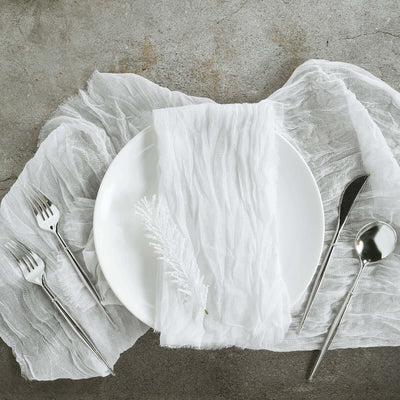 5 Pack Gauze Cheesecloth Napkins 24"x19" White - Reusable Cloth Napkins for Rustic Farmhouse Table Settings