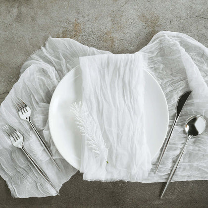5 Pack Gauze Cheesecloth Napkins 24"x19" White - Reusable Cloth Napkins for Rustic Farmhouse Table Settings