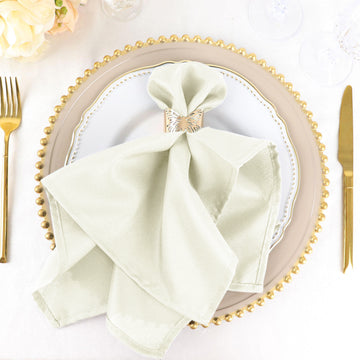 Elegant Ivory Seamless Cloth Dinner Napkins for a Luxurious Tablescape