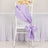 Lavender satin chair ribbon bow on a white chair.
