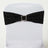 Black sequined chair sash with rhinestone buckle detail.