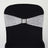 Silver sequin chair sash with rhinestone detail on black chair