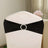 Black chair sash with rhinestone buckle for elegant decor.