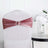 Rose gold chair sash with rhinestone buckle on a white chair
