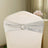 Silver chair sashes with rhinestone buckle for elegant event decor.