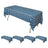 Blue and white gingham tablecloth on a folding table