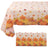 Fall-themed tablecloth with pumpkins and autumn leaves design.