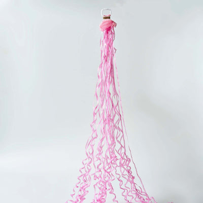 5 Pack Pink Handheld Surprise Paper Streamers, Confetti Popper for Gender Reveal