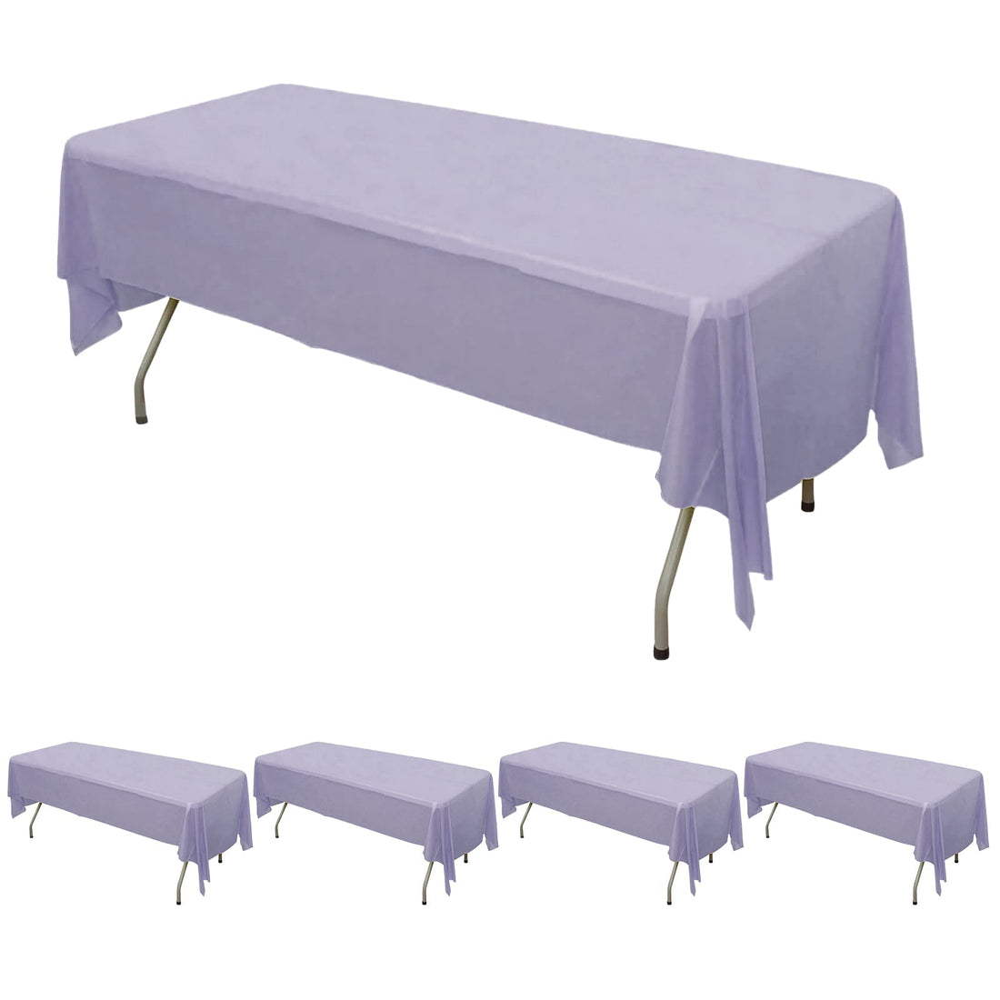 Purple tablecloth on a folding table, showcasing elegant draping style.
