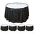 Black table skirt for round tables, ideal for events and parties. #whtbkgd